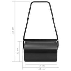 Vidaxl Valjar za travo črn 63 cm 50 L