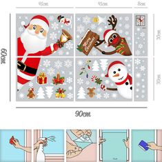 Sofistar Božična dekoracija - božične nalepke za okna SantaJoy