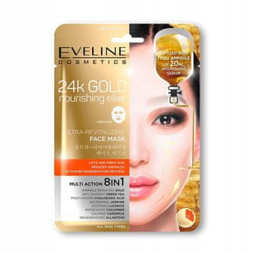 Eveline Cosmetics Eveline 24K Gold maska za obraz - lifting in sijaj 20 ml