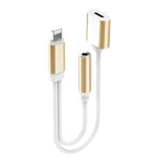 Northix Adapter 2-v-1 Lightning na 3,5 mm - zlata