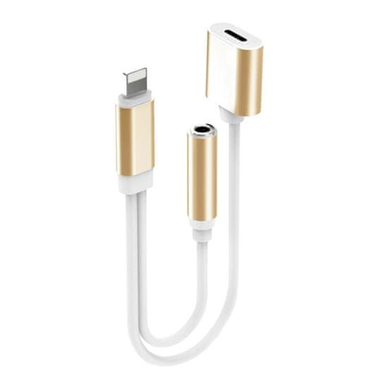Northix Adapter 2-v-1 Lightning na 3,5 mm - zlata