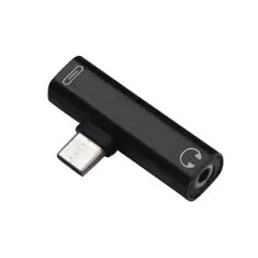 Northix USB-C razdelilnik s 3,5 mm priključkom - črn 