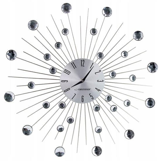 Northix Esperanza - Stenska ura s kristali, 50 cm - srebrna
