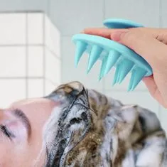 Northix Silikonska krtača za masažo lasišča - modra 