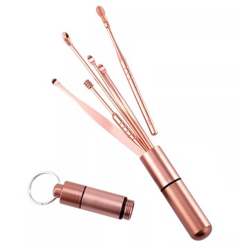 Northix Komplet za čiščenje ušes - Rose Gold