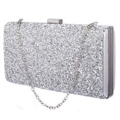 Northix Bleščeča torbica Clutch - srebrna 