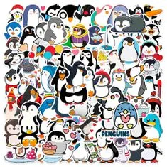 Northix Mega paket nalepk - Pingvini 