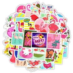 Northix Nalepke, paket 50 - Flamingo 