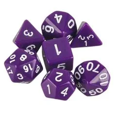 Northix Paket 7 kock za Dungeons and Dragons in (vijolična) 