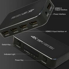 Northix HDMI stikalo - 4 vrata - 3D / 1080p / 4K 