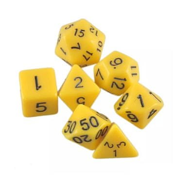 Northix Paket 7 kock za Dungeons and Dragons (rumena)
