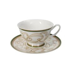 Brandani Set skodelica za čaj Filo d'Oro 15xh7cm / belo-zelena / 2 kos / porcelan