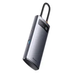 BASEUS Metal Gleam USB-C HUB adapter 4x USB 3.2, siva