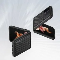 Dux Ducis Venice usnje ovitek za Samsung Galaxy Z Flip 3, črna