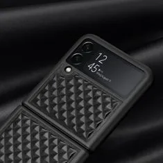 Dux Ducis Venice usnje ovitek za Samsung Galaxy Z Flip 3, črna