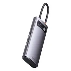 BASEUS Metal Gleam USB-C HUB adapter 3x USB 3.2 / 2x HDMI 4K, siva