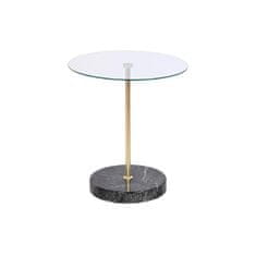 DKD Home Decor Stranska mizica DKD Home Decor Črna Transparent Golden Crystal Steel 45 x 45 x 50 cm
