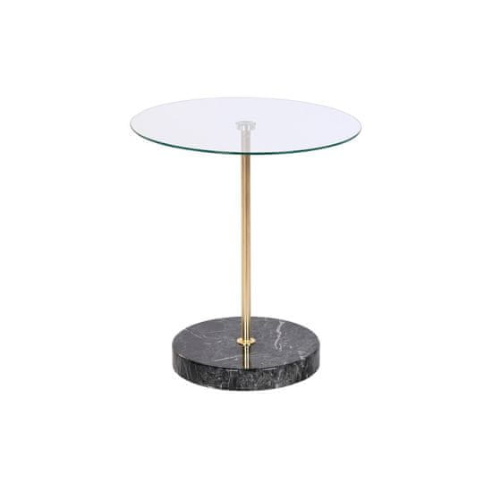 DKD Home Decor Stranska mizica DKD Home Decor Črna Transparent Golden Crystal Steel 45 x 45 x 50 cm
