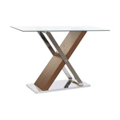 DKD Home Decor Konzola DKD Home Decor Transparent Silver Dark brown Crystal Steel 120 x 40 x 75 cm