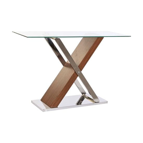 DKD Home Decor Konzola DKD Home Decor Transparent Silver Dark brown Crystal Steel 120 x 40 x 75 cm