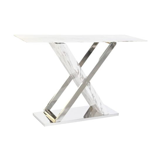 DKD Home Decor Konzola DKD Home Decor Bela siva srebrna kristalno jeklo 120 x 40 x 75 cm