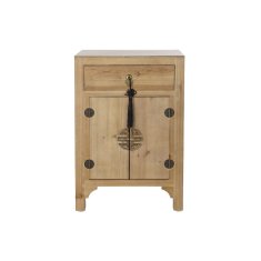 DKD Home Decor Nočna omarica DKD Home Decor Črna rdeča naravna jelka MDF les 45 x 34 x 66 cm