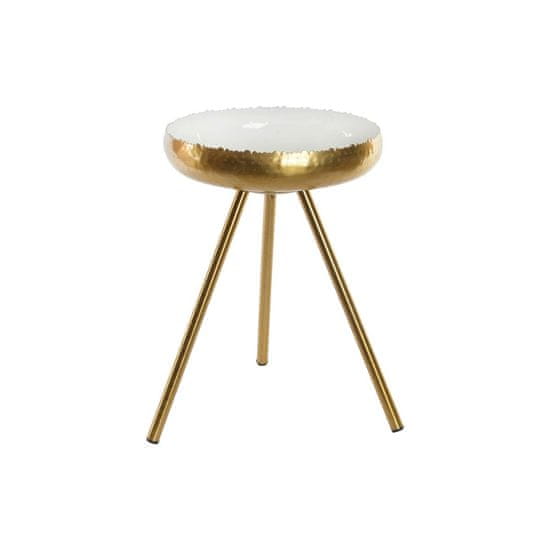 DKD Home Decor Stranska mizica DKD Home Decor Golden Aluminium White Lacquered (43 x 43 x 61 cm)