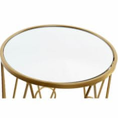 DKD Home Decor Stranska mizica DKD Home Decor Mirror Golden Metal (2 kosa) (30 x 30 x 58 cm) (35 x 35 x 65 cm)
