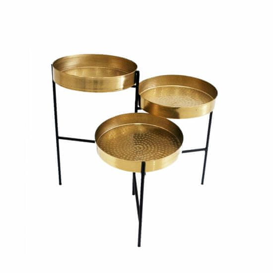 DKD Home Decor Stranska mizica DKD Home Decor Black Golden Steel (57 x 40 x 47 cm)