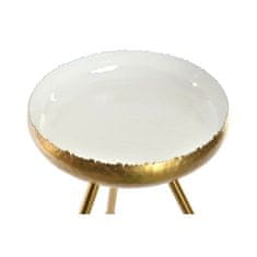 DKD Home Decor stranska miza, aluminij, bela, 43 x 43 x 61 cm