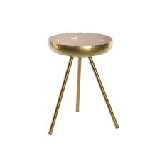 DKD Home Decor Stranska mizica DKD Home Decor Pink Golden Aluminium Lacquered (43 x 43 x 61 cm)