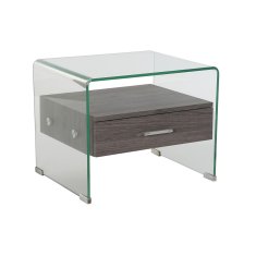 DKD Home Decor Nočna omarica DKD Home Decor Temno rjava Siva Kristal 50 x 40 x 45,5 cm