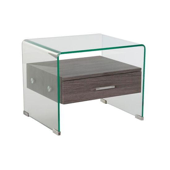 DKD Home Decor Nočna omarica DKD Home Decor Temno rjava Siva Kristal 50 x 40 x 45,5 cm