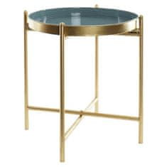 DKD Home Decor Stranska mizica DKD Home Decor Golden Metal Turquoise (33 x 33 x 40 cm)