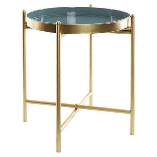 DKD Home Decor Stranska mizica DKD Home Decor Golden Metal Turquoise (33 x 33 x 40 cm)