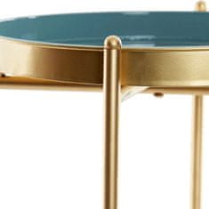 DKD Home Decor Stranska mizica DKD Home Decor Golden Metal Turquoise (33 x 33 x 40 cm)