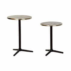 DKD Home Decor Komplet 2 majhnih mizic DKD Home Decor Black Golden 40 x 40 x 61 cm