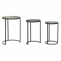 DKD Home Decor Komplet 3 majhnih mizic DKD Home Decor Black Copper Golden 44 x 44 x 61 cm