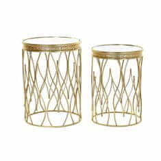 DKD Home Decor Komplet 2 majhnih mizic DKD Home Decor Golden 40 x 40 x 54 cm
