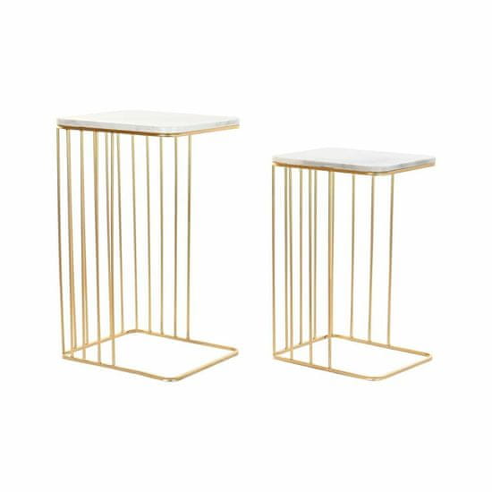 DKD Home Decor Komplet 2 majhnih mizic DKD Home Decor Golden 45,4 x 37,5 x 73 cm