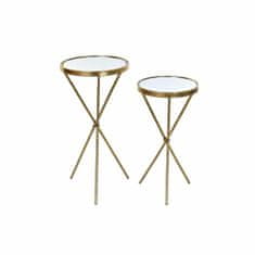 DKD Home Decor Komplet 2 majhnih mizic DKD Home Decor Mirror Golden Metal Oriental (35 x 35 x 71 cm) (2 kosa)