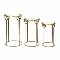DKD Home Decor Komplet 3 majhnih mizic DKD Home Decor Mirror Golden Metal Arab (40 x 40 x 66,5 cm) (3 kosi)