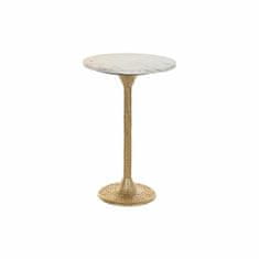 DKD Home Decor Stranska mizica DKD Home Decor Bela Zlata Aluminij Marmor 40 x 40 x 61 cm