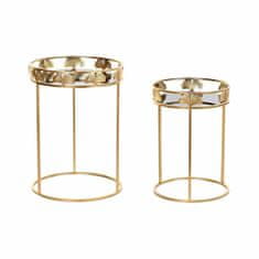DKD Home Decor Komplet 2 majhnih mizic DKD Home Decor Golden 40 x 40 x 56 cm