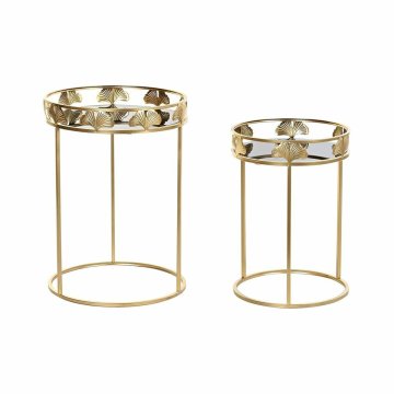 DKD Home Decor Komplet 2 majhnih mizic DKD Home Decor Golden 40 x 40 x 56 cm