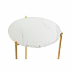 DKD Home Decor Komplet 2 majhnih mizic DKD Home Decor White Golden Metal MDF Wood 46 x 46 x 55 cm