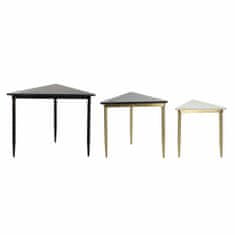 DKD Home Decor Komplet 3 majhnih mizic DKD Home Decor Bela Črna Zelena Zlata 68 x 46,5 x 53 cm