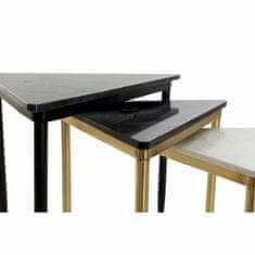 DKD Home Decor Komplet 3 majhnih mizic DKD Home Decor Bela Črna Zelena Zlata 68 x 46,5 x 53 cm