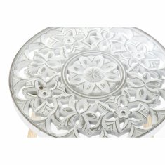 DKD Home Decor Stranska mizica DKD Home Decor Crystal MDF White Mandala (52 x 52 x 40 cm)