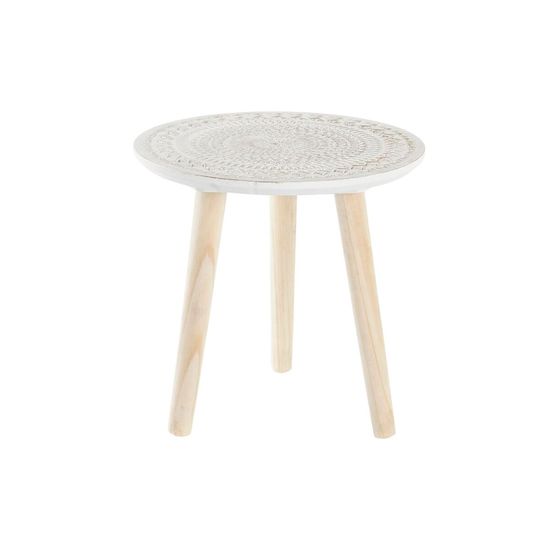 DKD Home Decor Stranska mizica DKD Home Decor MDF bela (30 x 30 x 30,5 cm)
